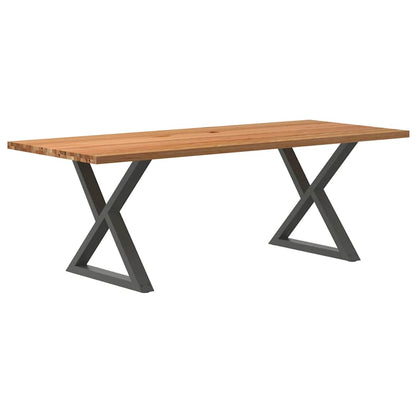 Eettafel rechthoekig 220x90x74 cm massief eikenhout lichtbruin