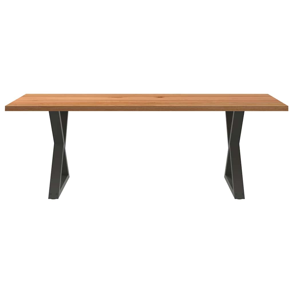 Eettafel rechthoekig 220x90x74 cm massief eikenhout lichtbruin