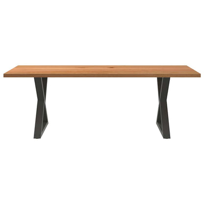 Eettafel rechthoekig 220x90x74 cm massief eikenhout lichtbruin
