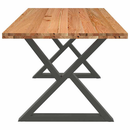 Eettafel rechthoekig 220x90x74 cm massief eikenhout lichtbruin