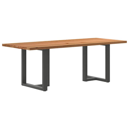 Eettafel rechthoekig 220x90x74 cm massief eikenhout lichtbruin