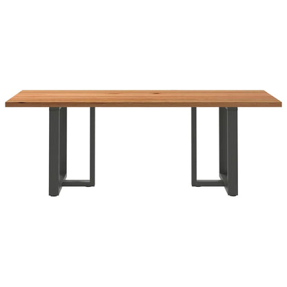Eettafel rechthoekig 220x90x74 cm massief eikenhout lichtbruin