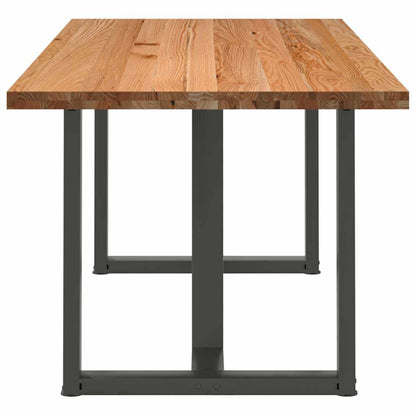 Eettafel rechthoekig 220x90x74 cm massief eikenhout lichtbruin