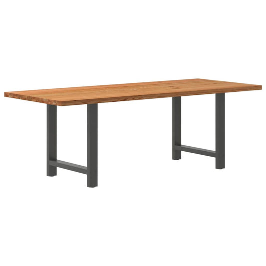 Eettafel rechthoekig 220x90x74 cm massief eikenhout lichtbruin