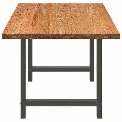 Eettafel rechthoekig 220x90x74 cm massief eikenhout lichtbruin