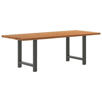 Eettafel rechthoekig 220x90x74 cm massief eikenhout lichtbruin