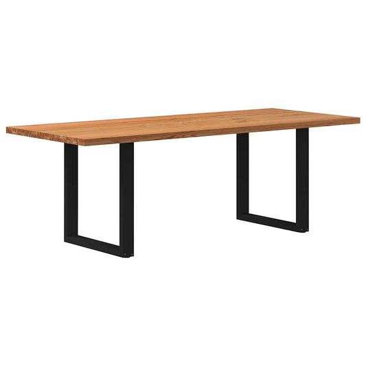 Eettafel rechthoekig 220x90x74 cm massief eikenhout lichtbruin