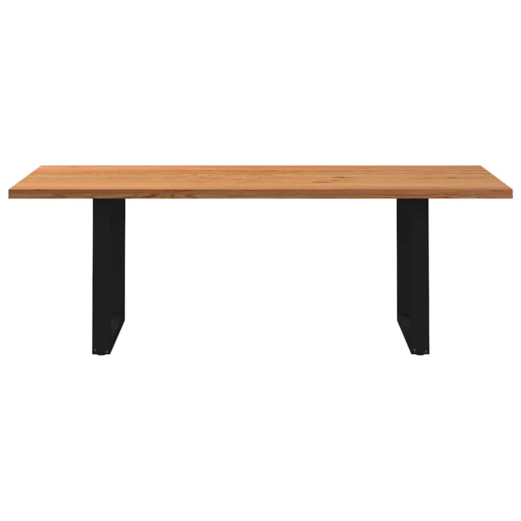 Eettafel rechthoekig 220x90x74 cm massief eikenhout lichtbruin