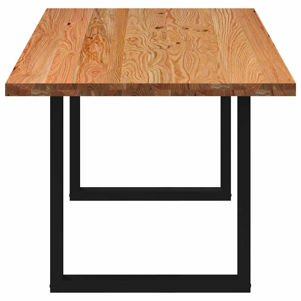 Eettafel rechthoekig 220x90x74 cm massief eikenhout lichtbruin