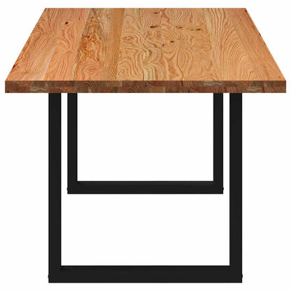 Eettafel rechthoekig 220x90x74 cm massief eikenhout lichtbruin