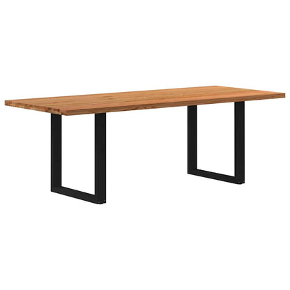 Eettafel rechthoekig 220x90x74 cm massief eikenhout lichtbruin