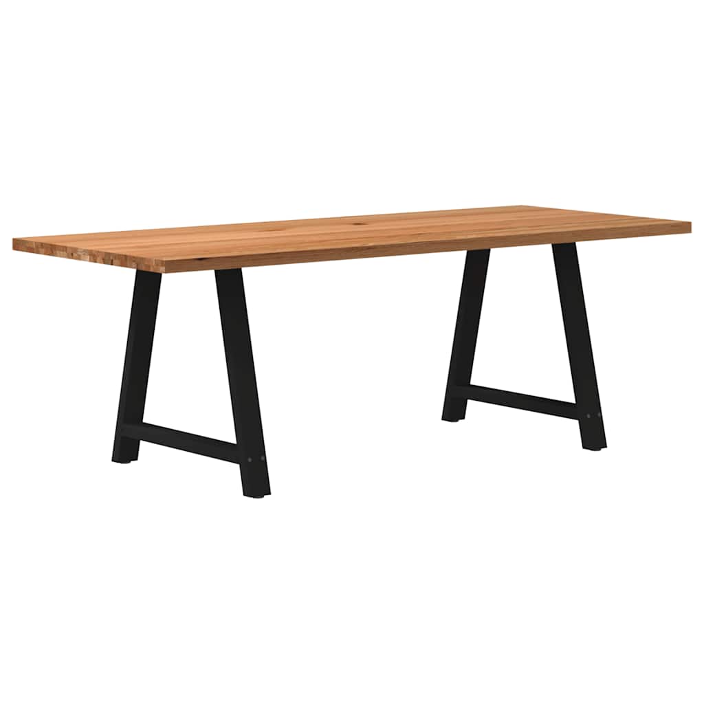 Eettafel rechthoekig 220x90x74 cm massief eikenhout lichtbruin