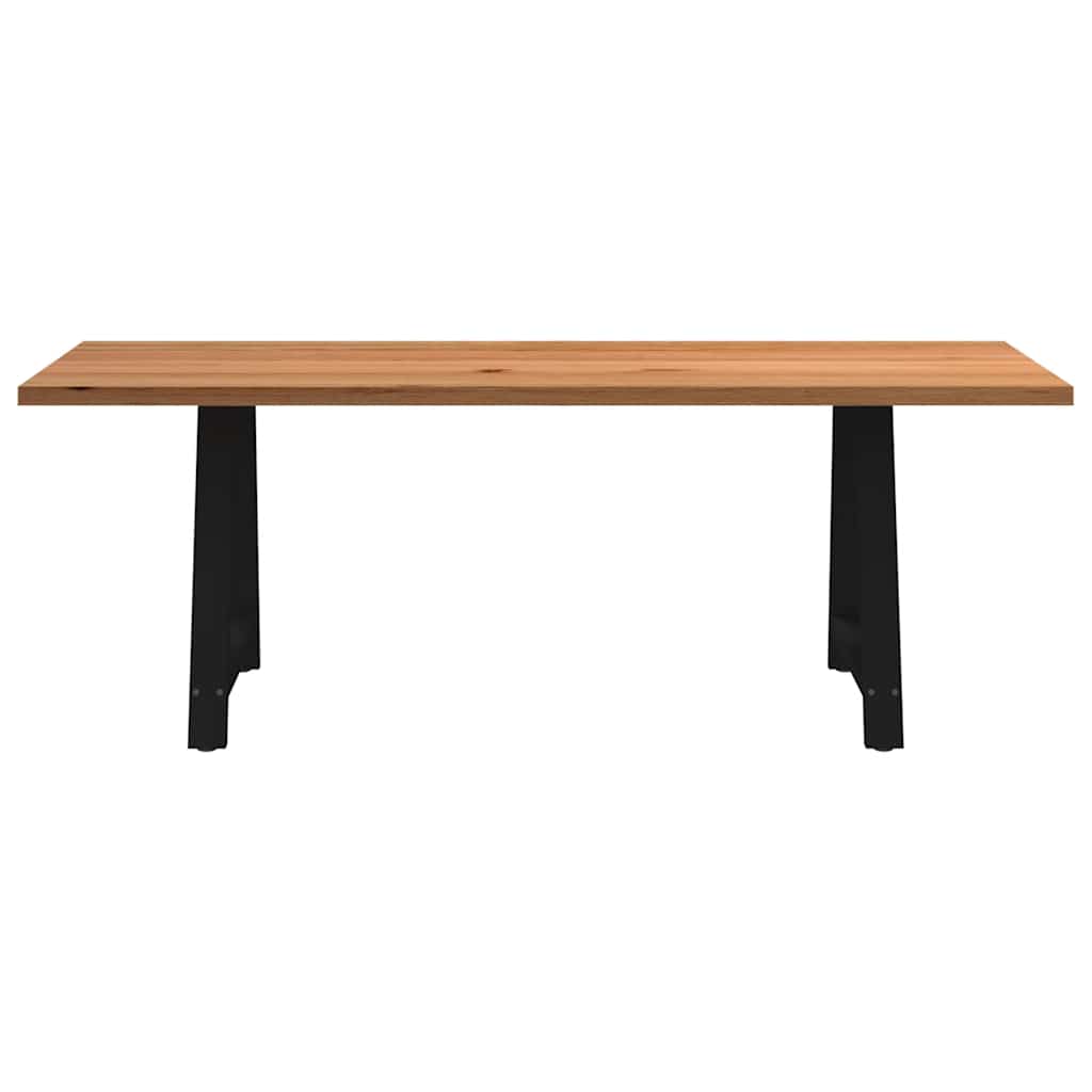 Eettafel rechthoekig 220x90x74 cm massief eikenhout lichtbruin