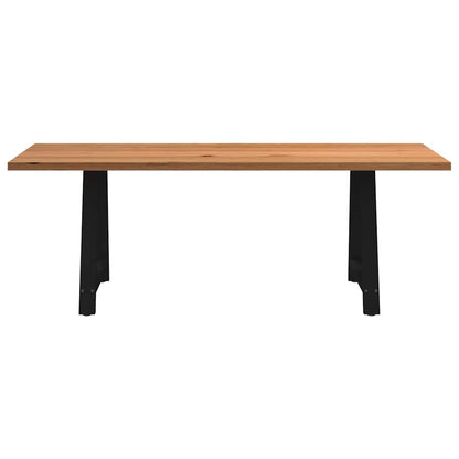 Eettafel rechthoekig 220x90x74 cm massief eikenhout lichtbruin