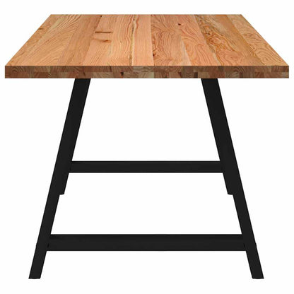 Eettafel rechthoekig 220x90x74 cm massief eikenhout lichtbruin