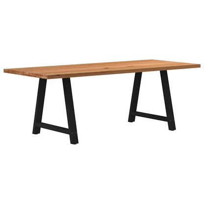 Eettafel rechthoekig 220x90x74 cm massief eikenhout lichtbruin