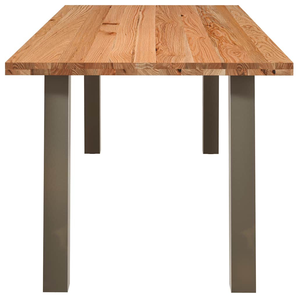 Eettafel rechthoekig 220x90x74 cm massief eikenhout lichtbruin