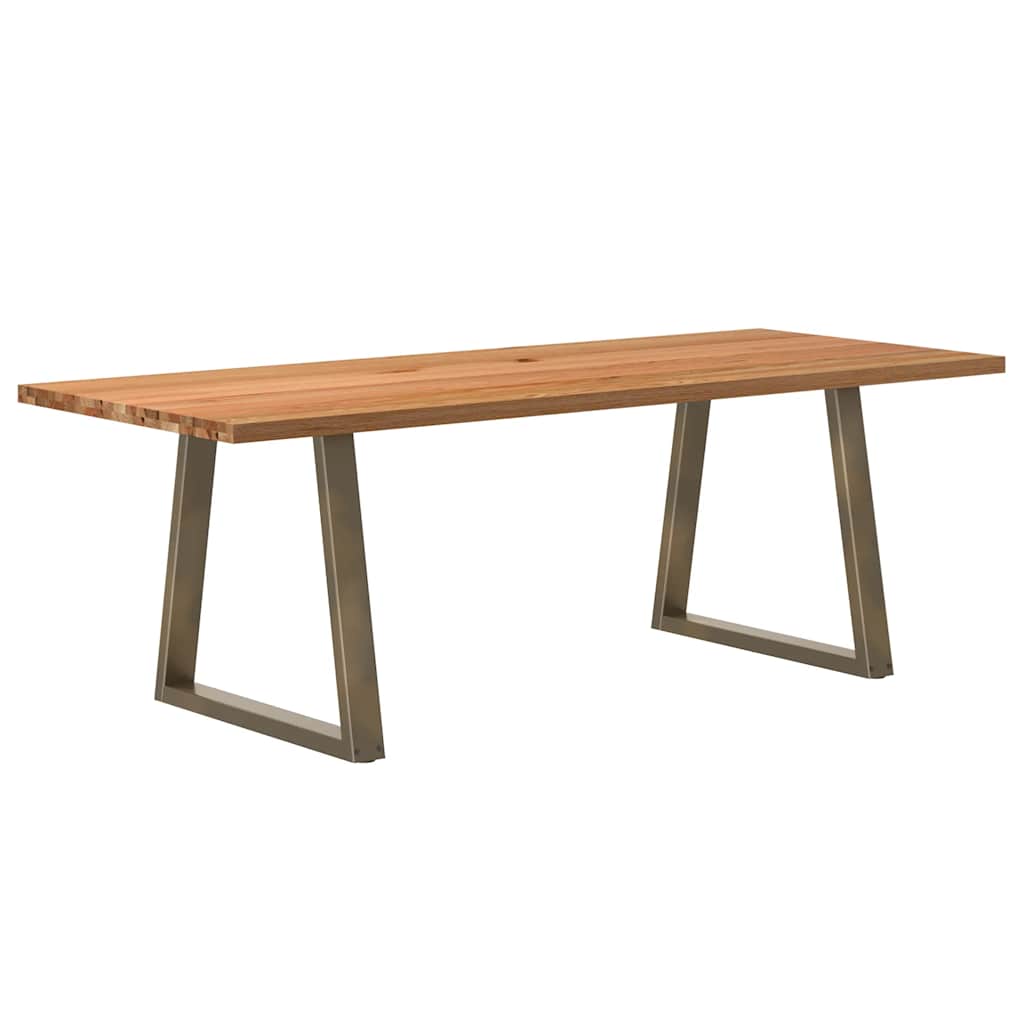 Eettafel rechthoekig 220x90x74 cm massief eikenhout lichtbruin