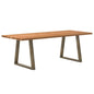 Eettafel rechthoekig 220x90x74 cm massief eikenhout lichtbruin