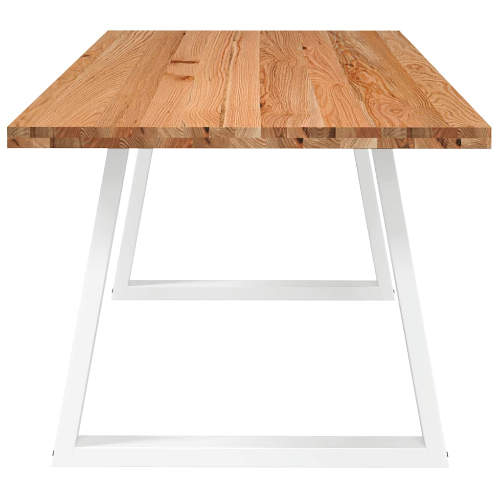 Eettafel rechthoekig 220x90x74 cm massief eikenhout lichtbruin