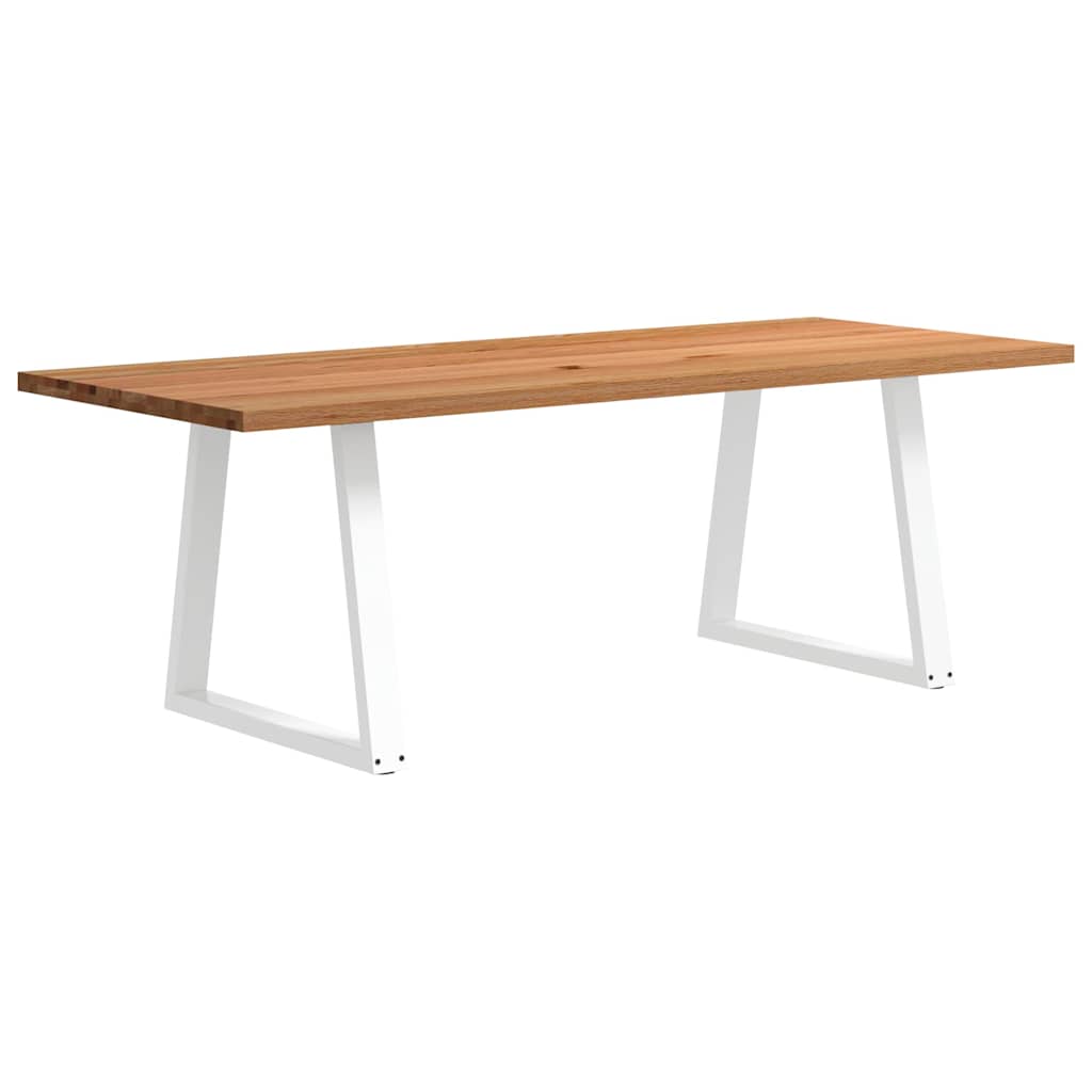 Eettafel rechthoekig 220x90x74 cm massief eikenhout lichtbruin