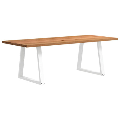 Eettafel rechthoekig 220x90x74 cm massief eikenhout lichtbruin