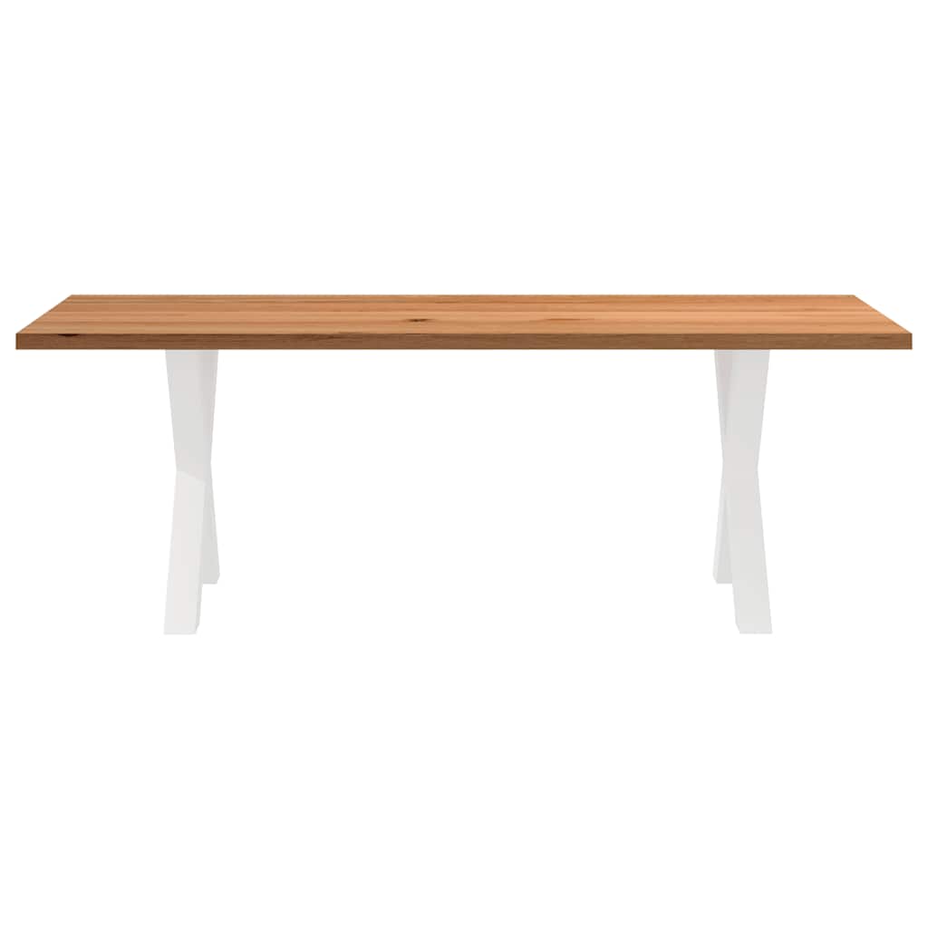 Eettafel rechthoekig 220x90x74 cm massief eikenhout lichtbruin