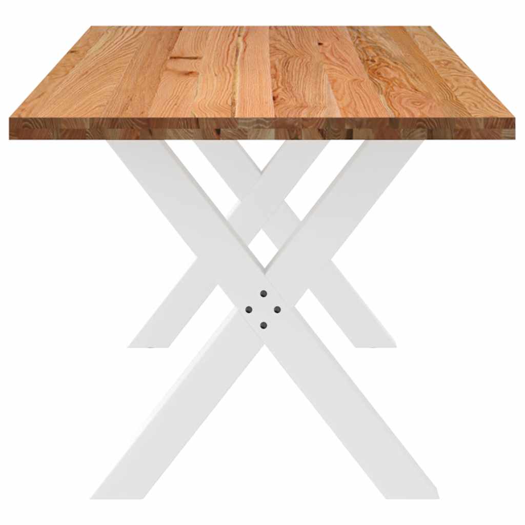 Eettafel rechthoekig 220x90x74 cm massief eikenhout lichtbruin