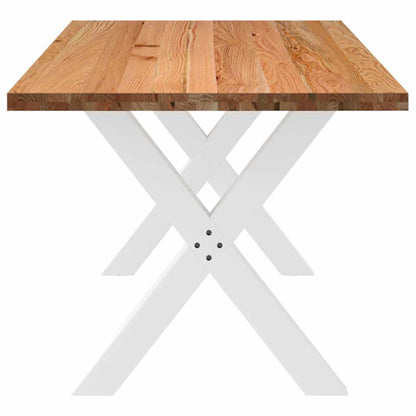 Eettafel rechthoekig 220x90x74 cm massief eikenhout lichtbruin