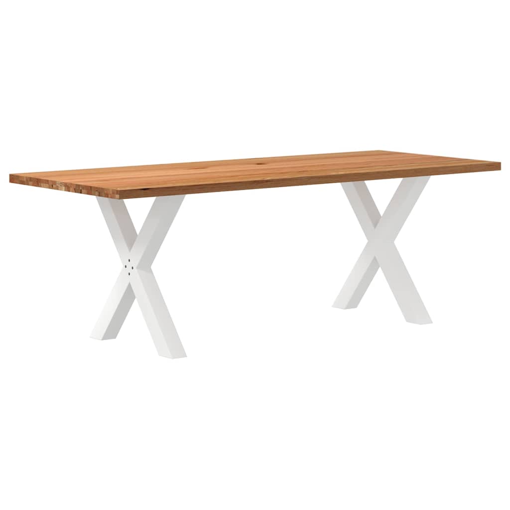 Eettafel rechthoekig 220x90x74 cm massief eikenhout lichtbruin
