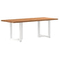 Eettafel rechthoekig 220x90x74 cm massief eikenhout lichtbruin