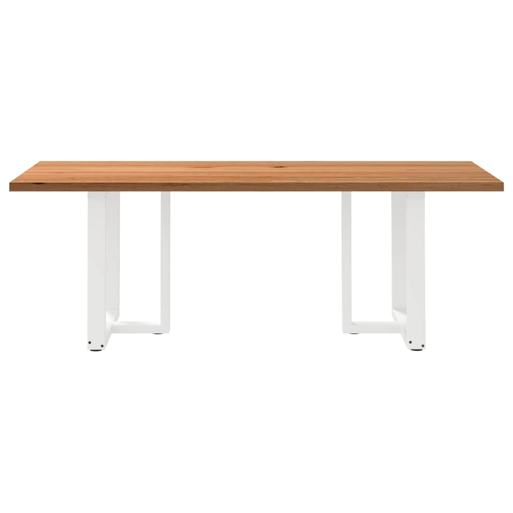 Eettafel rechthoekig 220x90x74 cm massief eikenhout lichtbruin