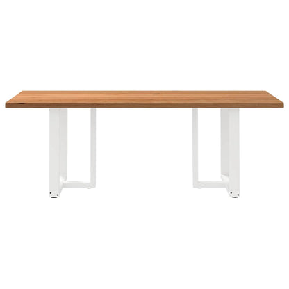 Eettafel rechthoekig 220x90x74 cm massief eikenhout lichtbruin
