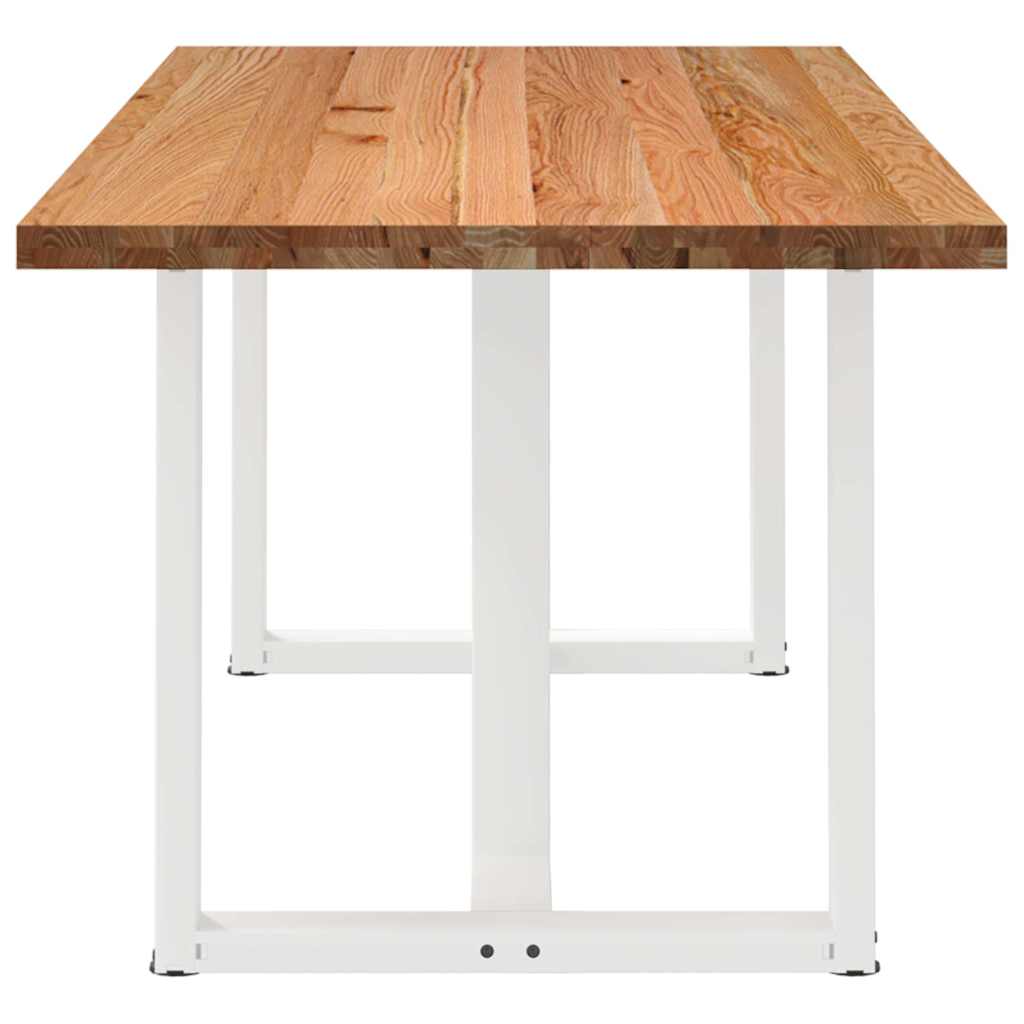 Eettafel rechthoekig 220x90x74 cm massief eikenhout lichtbruin