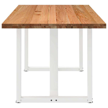 Eettafel rechthoekig 220x90x74 cm massief eikenhout lichtbruin