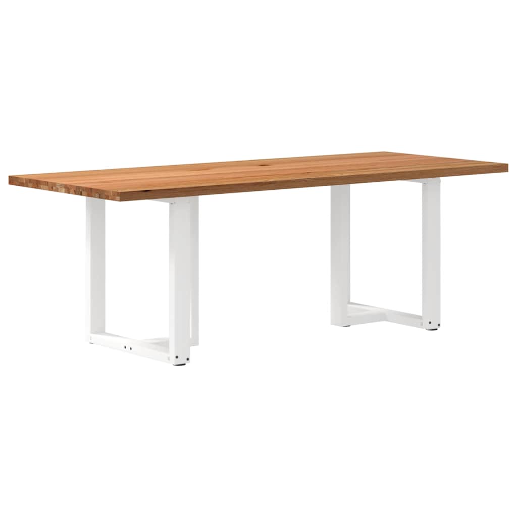 Eettafel rechthoekig 220x90x74 cm massief eikenhout lichtbruin