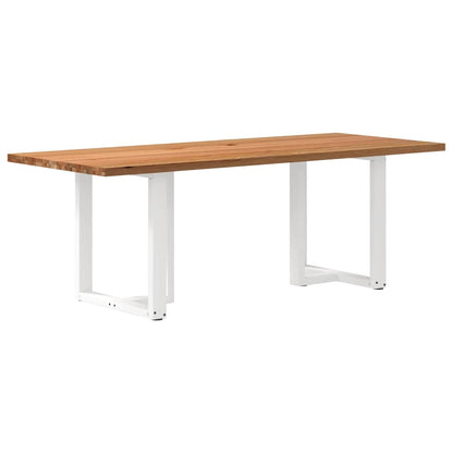 Eettafel rechthoekig 220x90x74 cm massief eikenhout lichtbruin