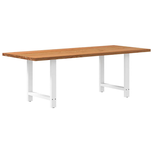 Eettafel rechthoekig 220x90x74 cm massief eikenhout lichtbruin