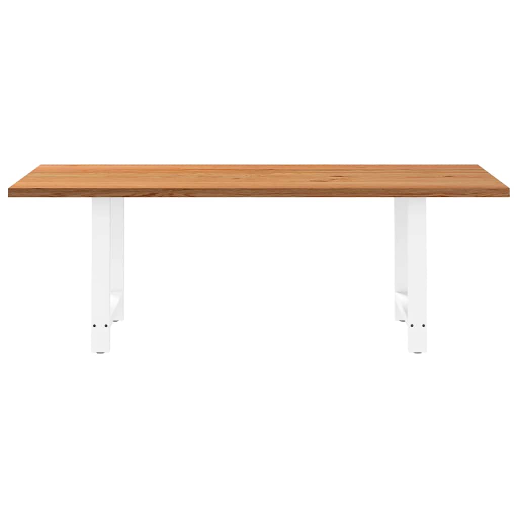 Eettafel rechthoekig 220x90x74 cm massief eikenhout lichtbruin