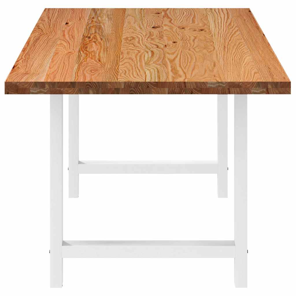 Eettafel rechthoekig 220x90x74 cm massief eikenhout lichtbruin
