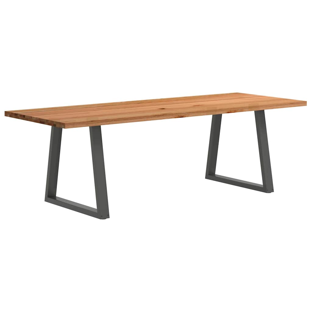 Eettafel rechthoekig 240x90x74 cm massief eikenhout lichtbruin
