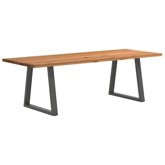 Eettafel rechthoekig 240x90x74 cm massief eikenhout lichtbruin