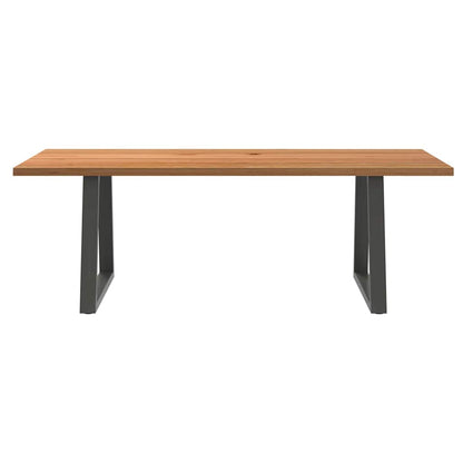 Eettafel rechthoekig 240x90x74 cm massief eikenhout lichtbruin