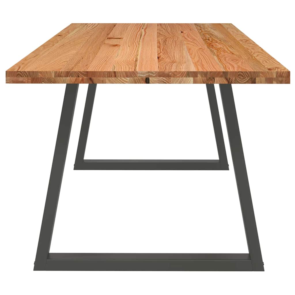 Eettafel rechthoekig 240x90x74 cm massief eikenhout lichtbruin