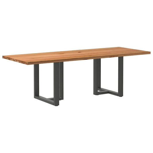 Eettafel rechthoekig 240x90x74 cm massief eikenhout lichtbruin