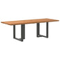 Eettafel rechthoekig 240x90x74 cm massief eikenhout lichtbruin