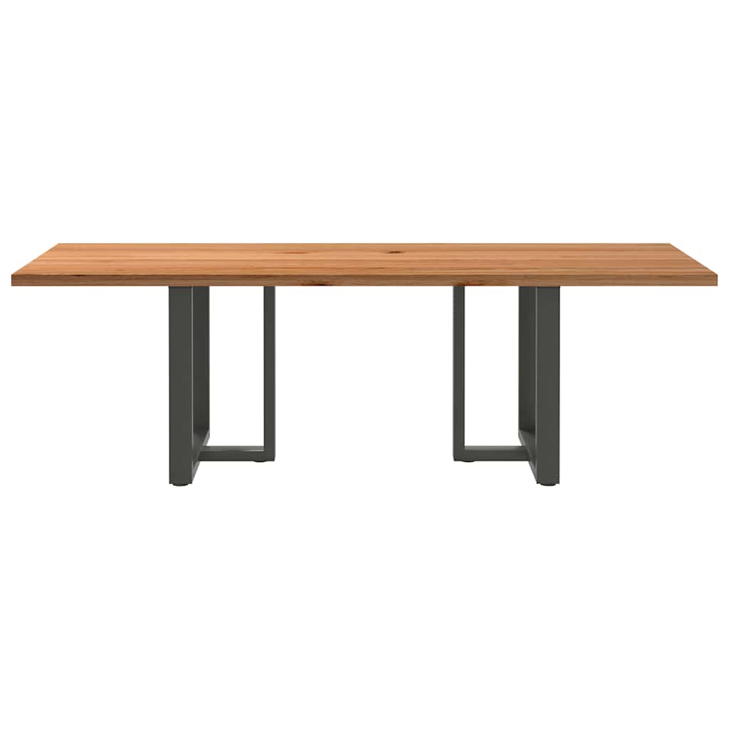 Eettafel rechthoekig 240x90x74 cm massief eikenhout lichtbruin