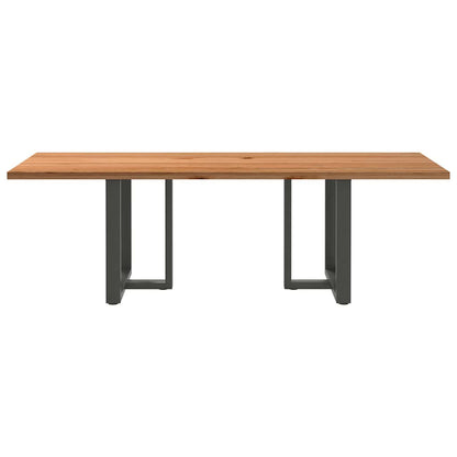 Eettafel rechthoekig 240x90x74 cm massief eikenhout lichtbruin