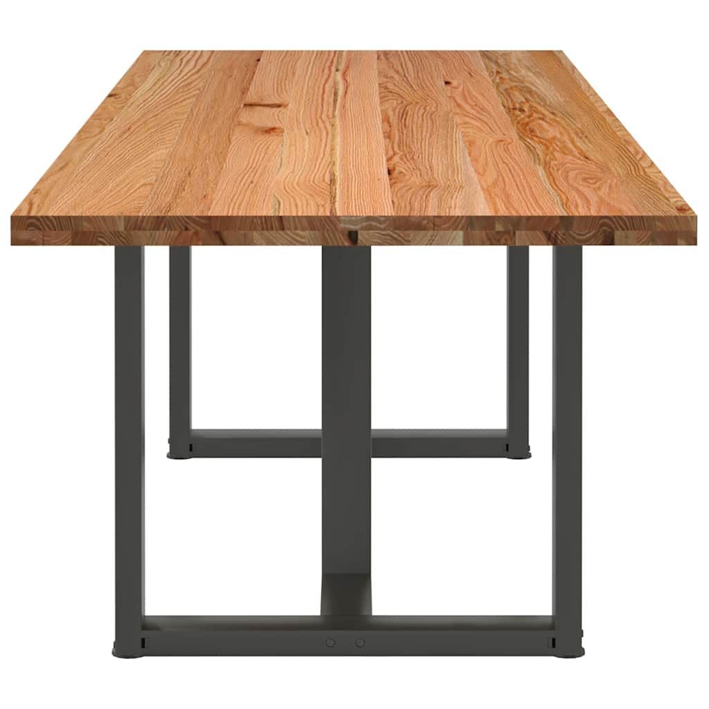 Eettafel rechthoekig 240x90x74 cm massief eikenhout lichtbruin