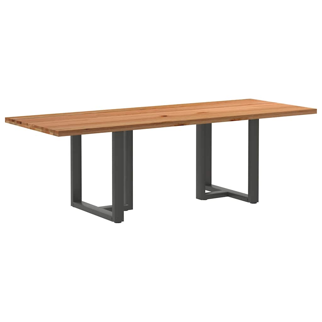Eettafel rechthoekig 240x90x74 cm massief eikenhout lichtbruin